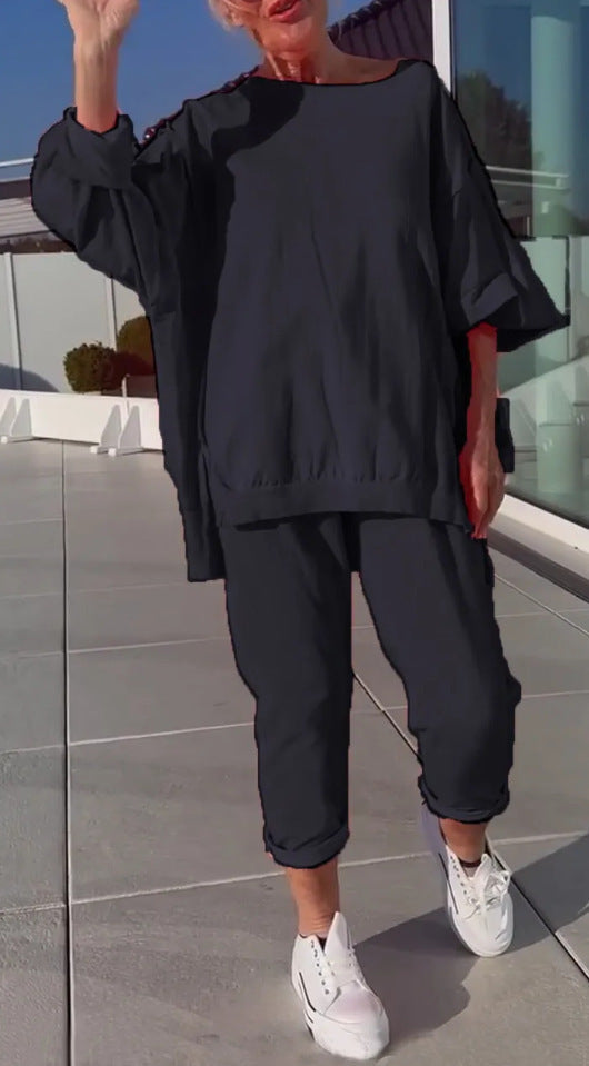 Kvinne Loungewear | Oversized Topp Taperte Bukser