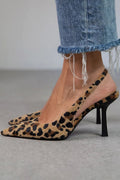 Slingback Hæler for Kvinner | Mønstret Spiss Tå