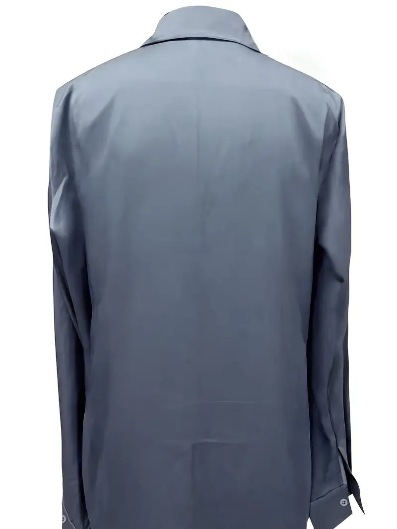 Damebluse | Langermet Krage V-Hals