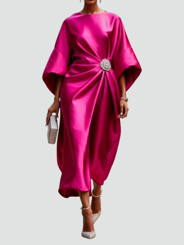 Kjole for kvinner | Drapert Midi Batwing Erme