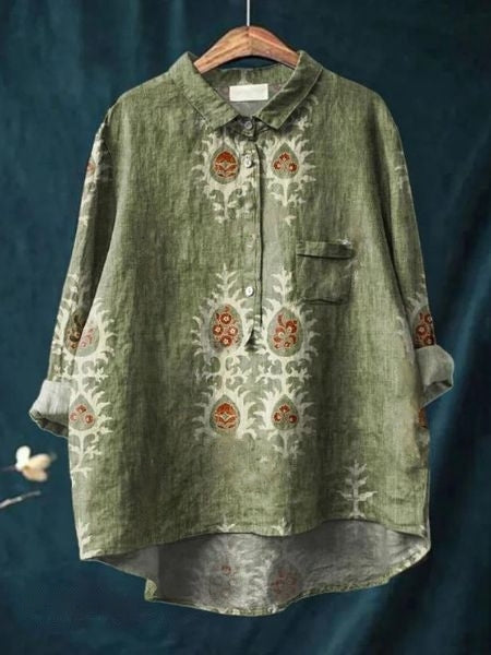 Kvinnebluse | Blomstret Med Knapper