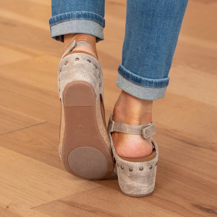Sandaler for kvinner | Åpen tå slingback med kilehæl