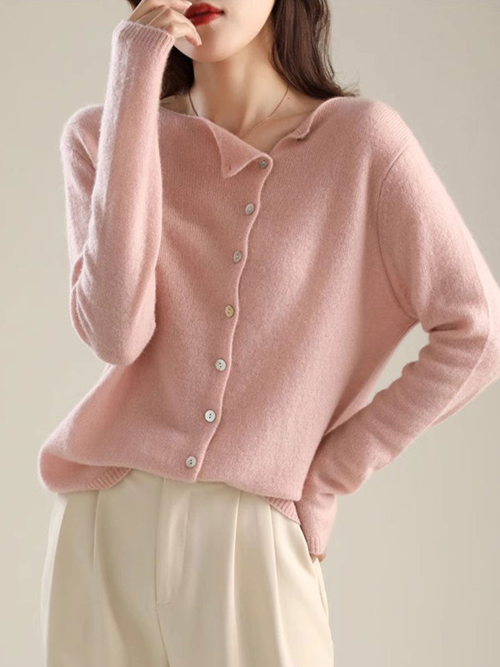 Dame Cardigan | V-Hals Med Knapplukking