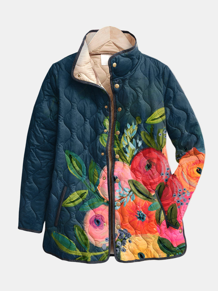 Damejakke | Fargerik Blomsterprint