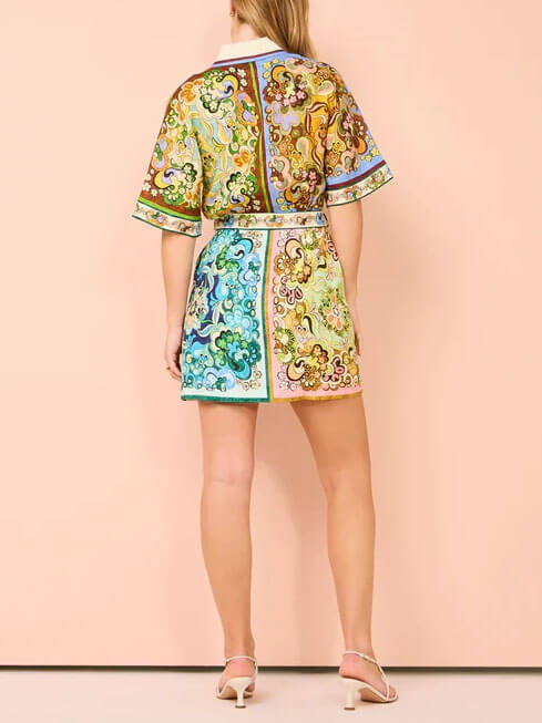 Kvinners Boho Mini Kjole | Lagdelt