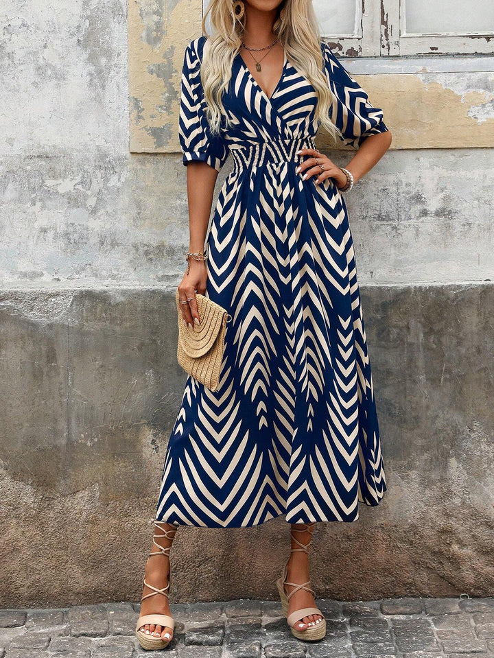 Kvinnes Boho Kjole | Geometrisk Trykk