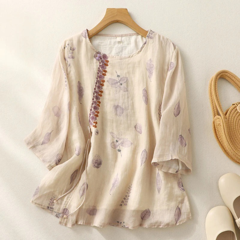 Damebluse | Knappefrontdetalj