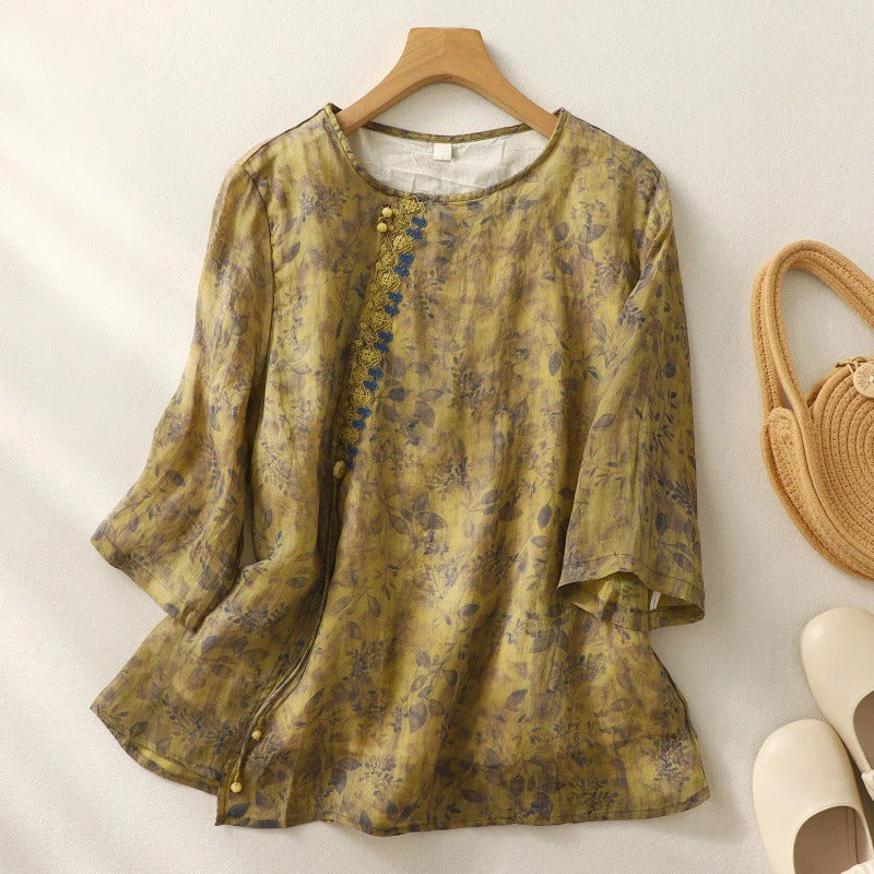 Damebluse | Knappefrontdetalj