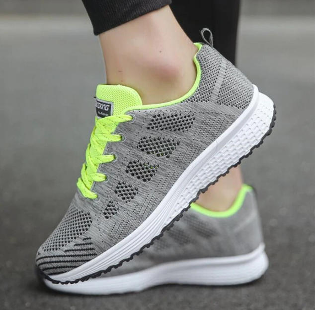 Lette joggesko dame i hvit mesh