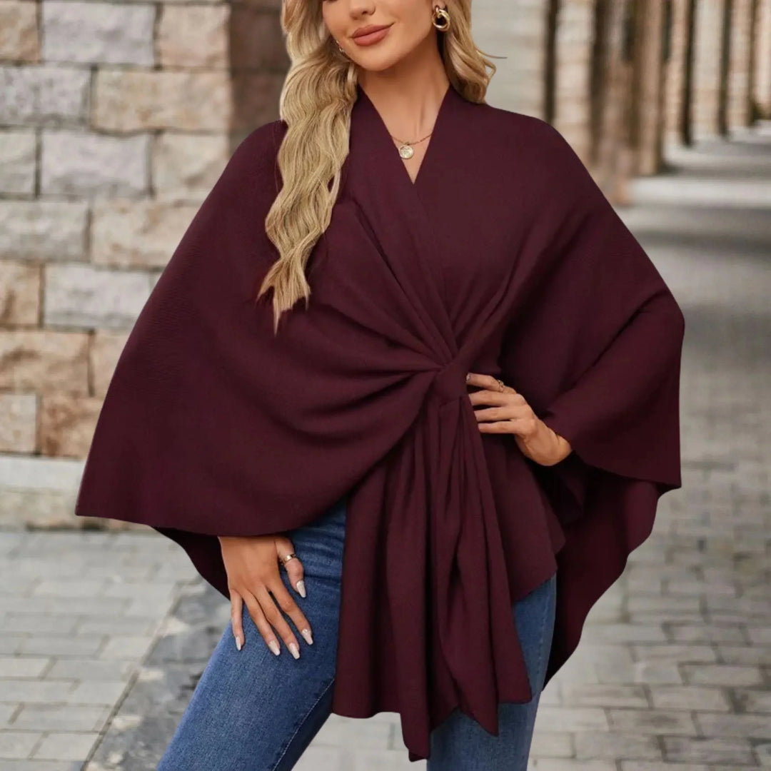 Dameponcho | Drapert Wrap-stil