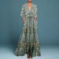 Kjole for kvinner | Blomster Maxi Wrap Stil