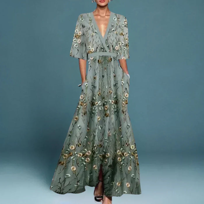 Kjole for kvinner | Blomster Maxi Wrap Stil