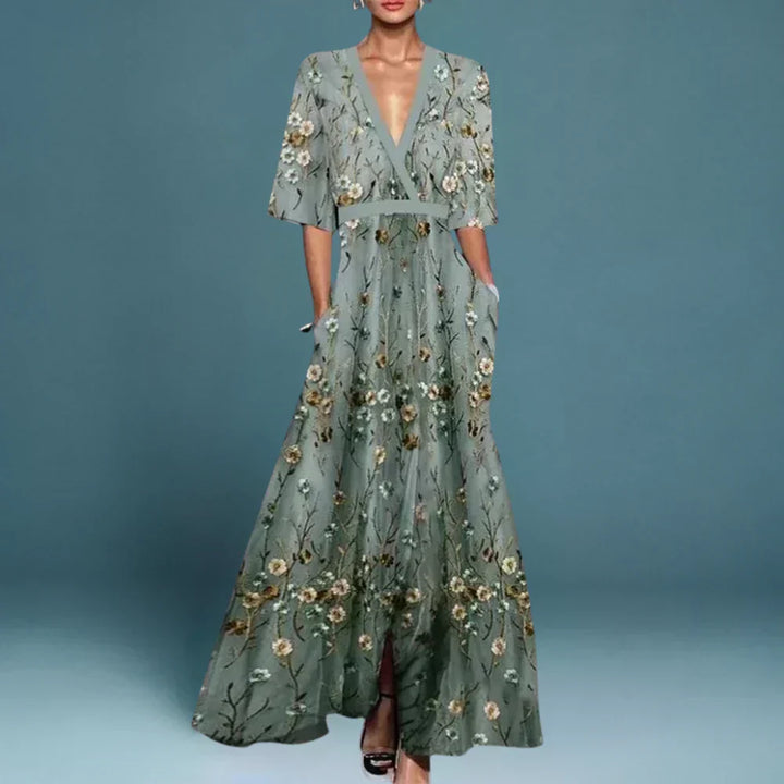 Kjole for kvinner | Blomster Maxi Wrap Stil