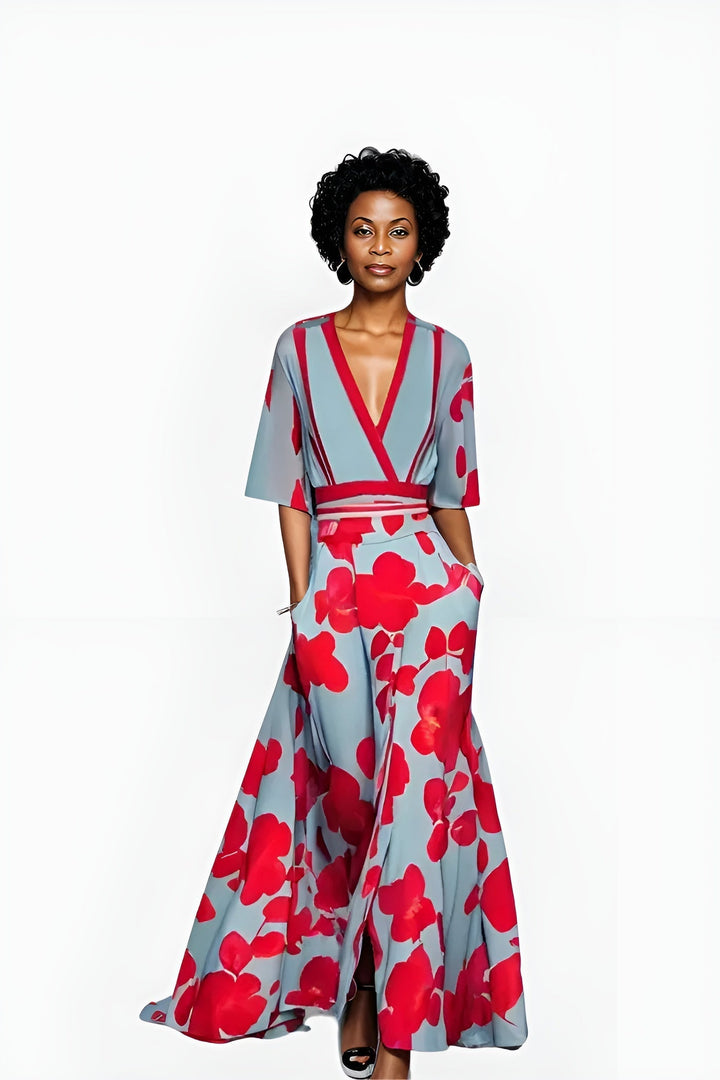 Kjole for kvinner | Blomstrete Wrap Maxi Lengde