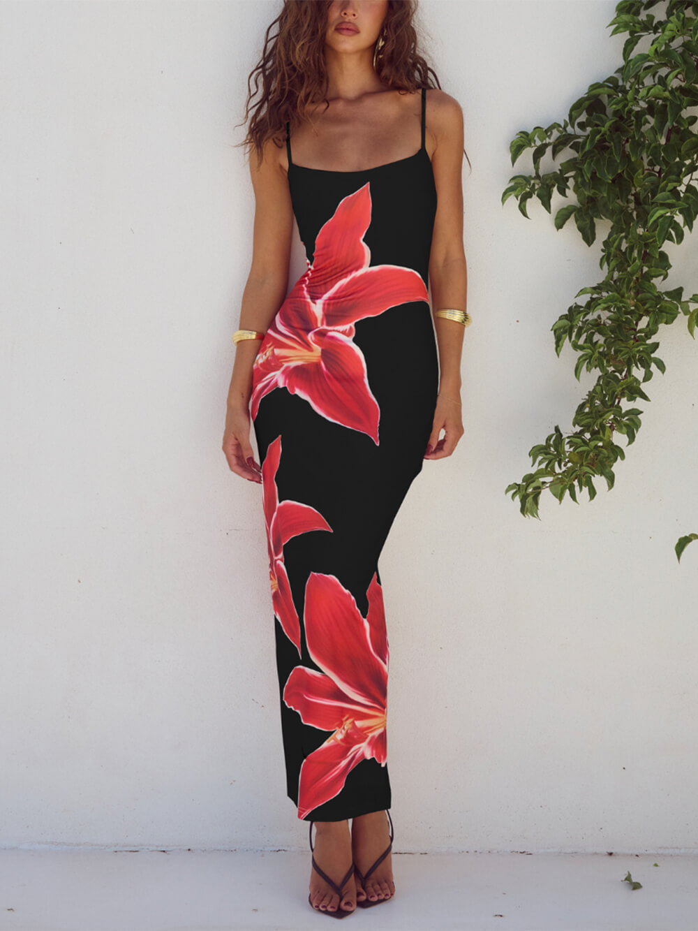 Kvinne Floral Maxi Kjole | Strand