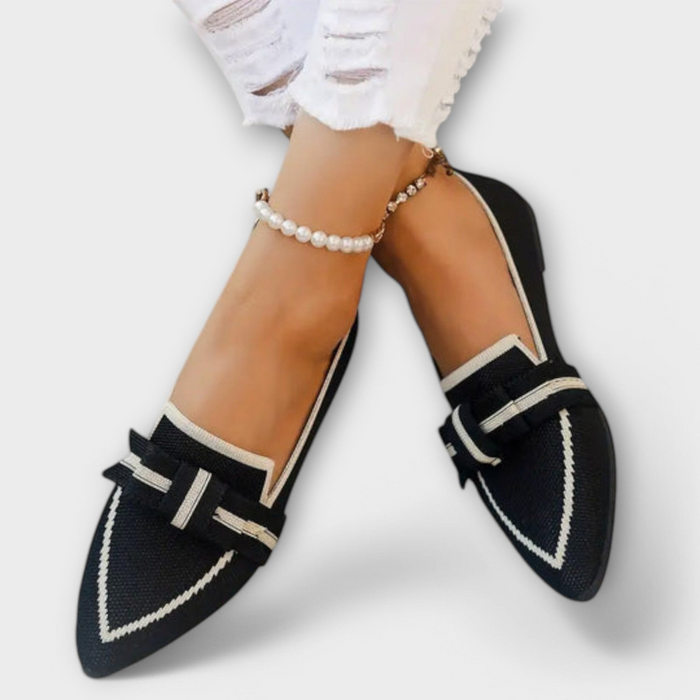 Dame Loafers Spiss Tå med Kontrastdetaljer