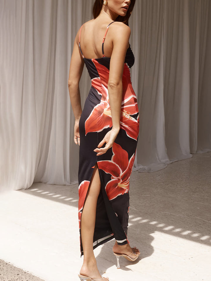 Kvinne Floral Maxi Kjole | Svart Print