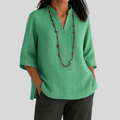 Kvinnebluse | V-Utforming Trekvart Erme