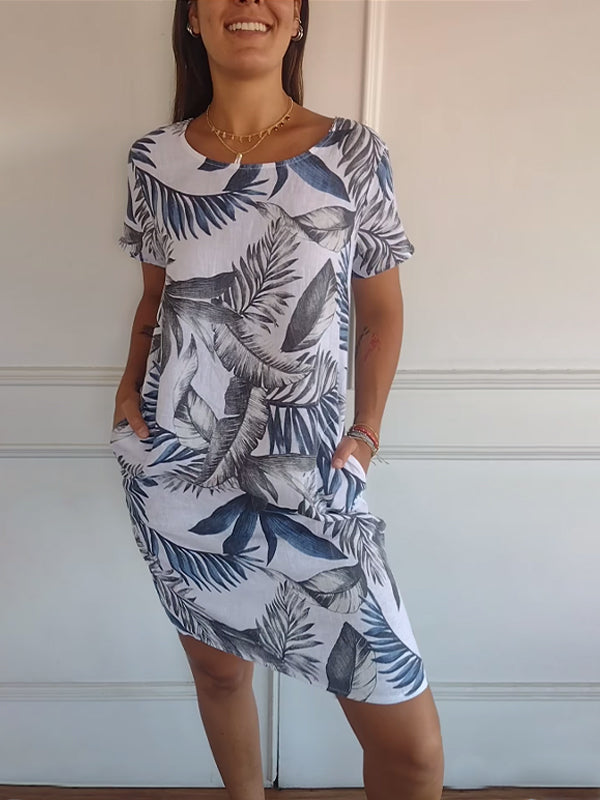Kjole for Damer | Botanisk Trykk Shift Mini