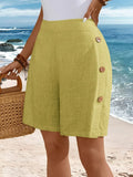 Dame Shorts  | Høy Midje Med Knapper