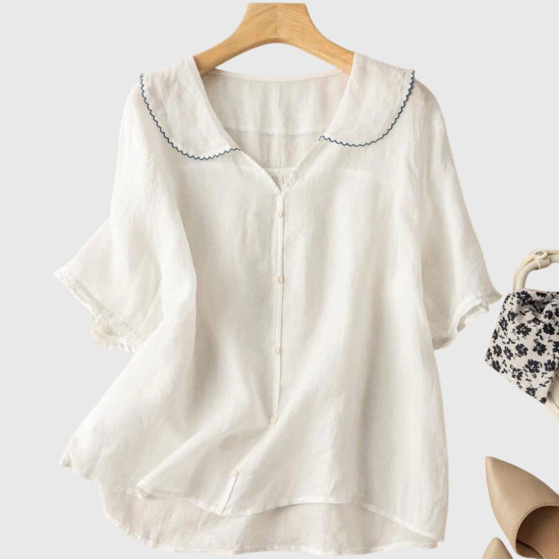 Damebluse | Kortermet Rund