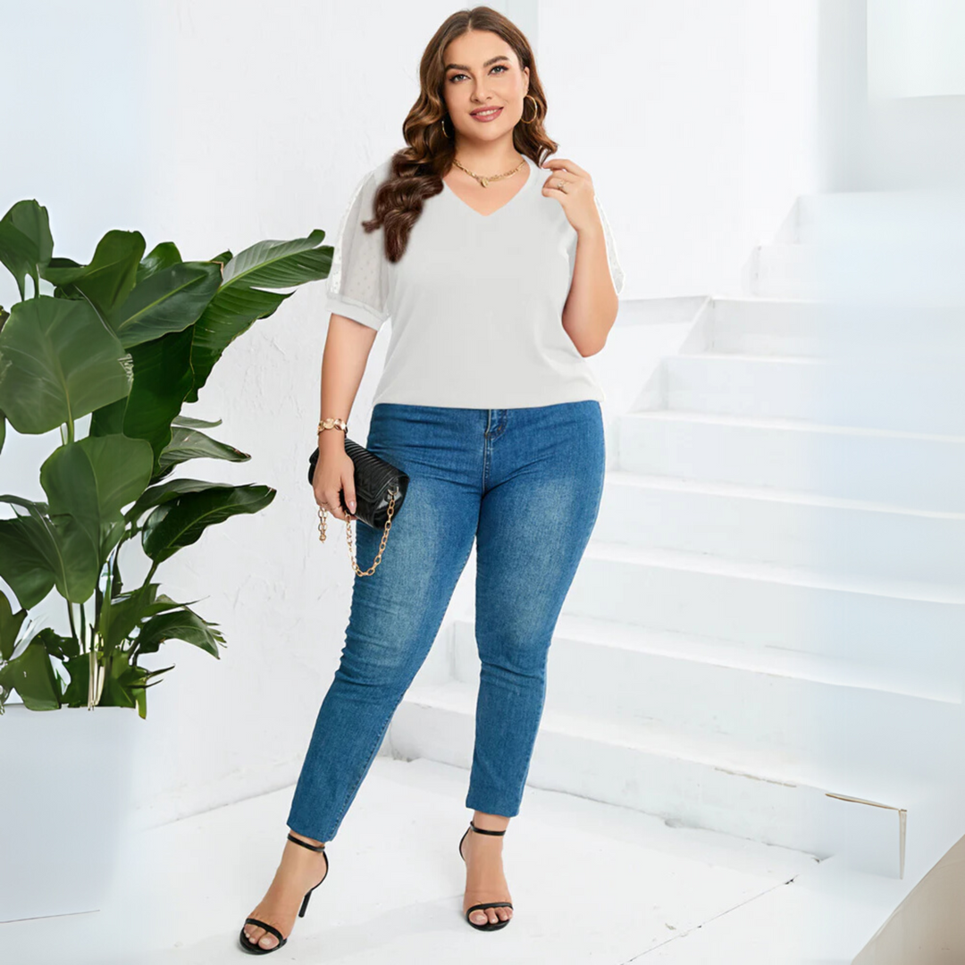 Damebluse | V-formet Utringning