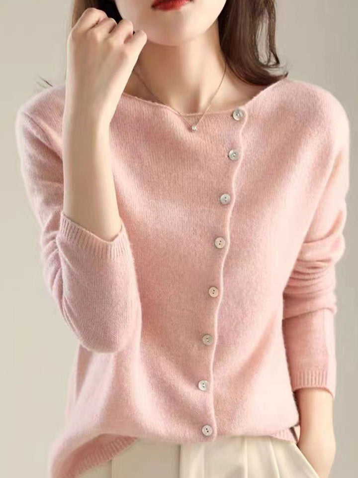 Dame Cardigan | V-Hals Med Knapplukking