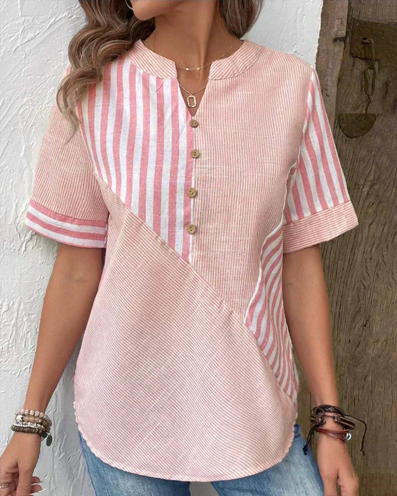 Damebluse | Stripe Patchwork Design