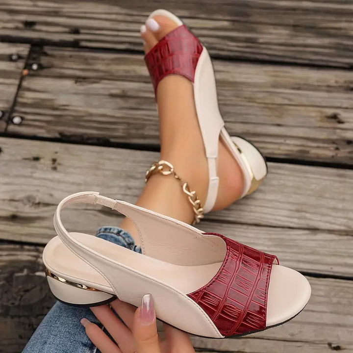 Sandaler For Kvinner | Åpen Tå Slingback Blokkhæl