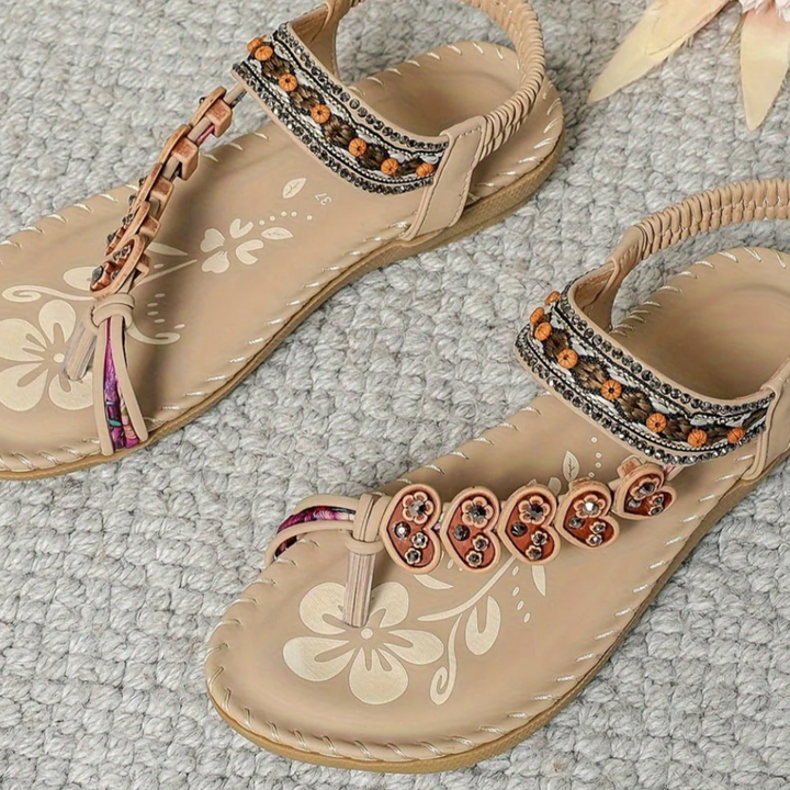 Sandaler For Kvinner | Dekorativ Stropp Flat Såle Design