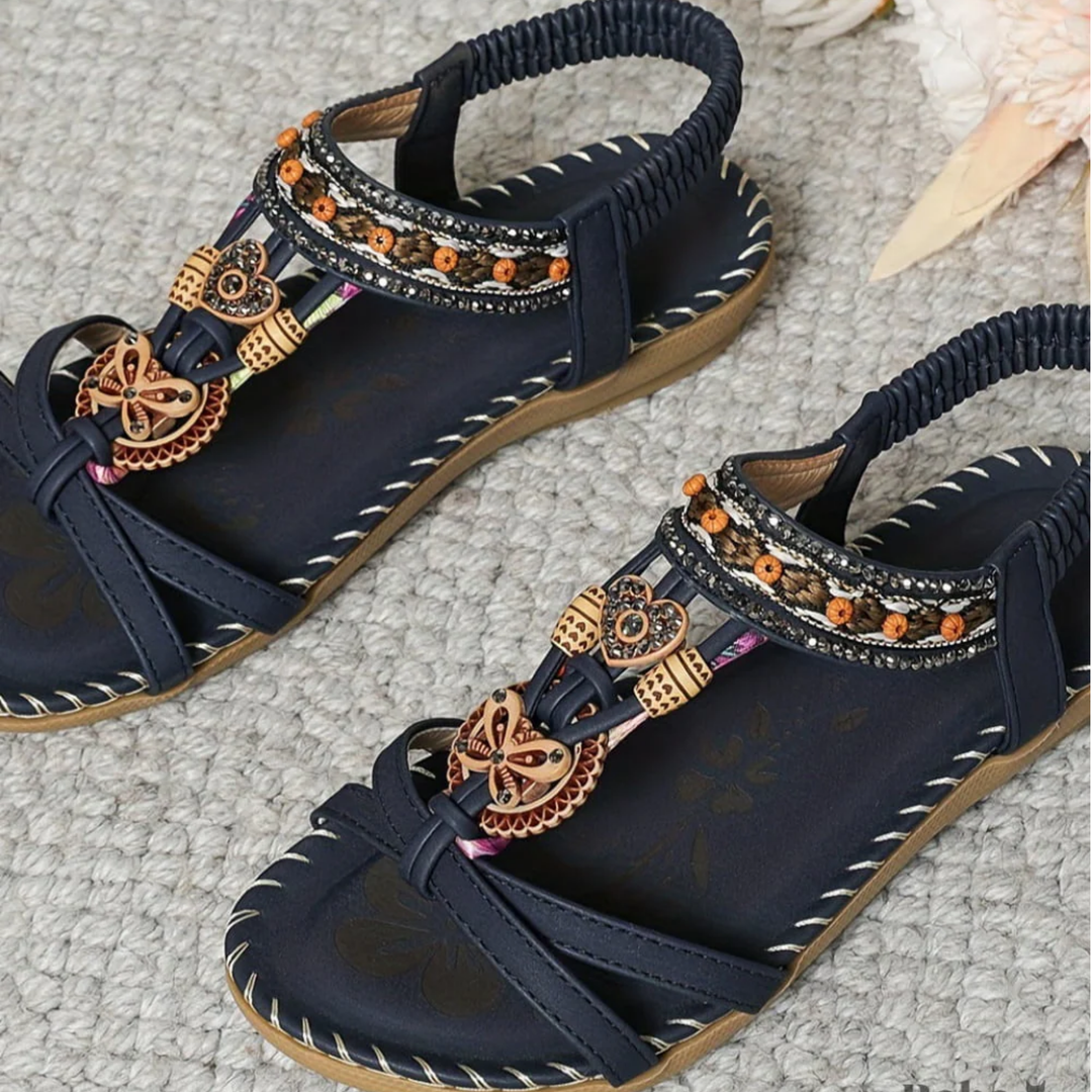 Sandaler For Kvinner | Dekorativ Stropp Flat Såle Design