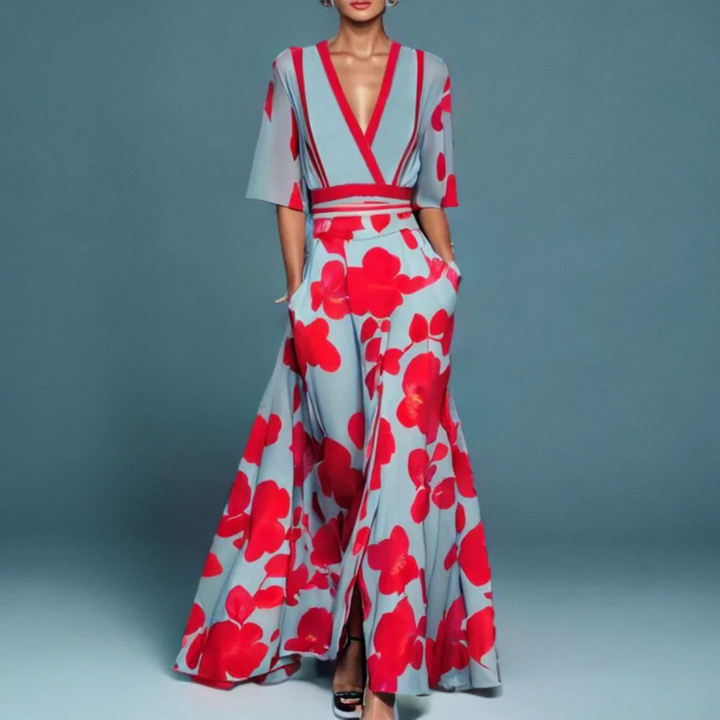 Kjole for kvinner | Blomstrete Wrap Maxi Lengde