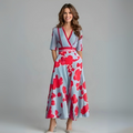 Kjole for kvinner | Blomstrete Wrap Maxi Lengde