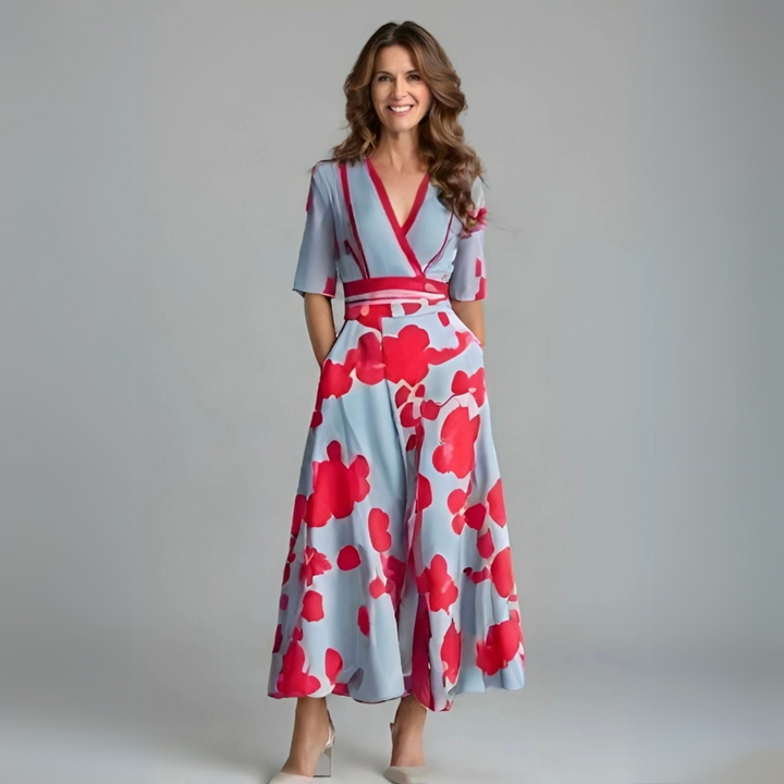 Kjole for kvinner | Blomstrete Wrap Maxi Lengde