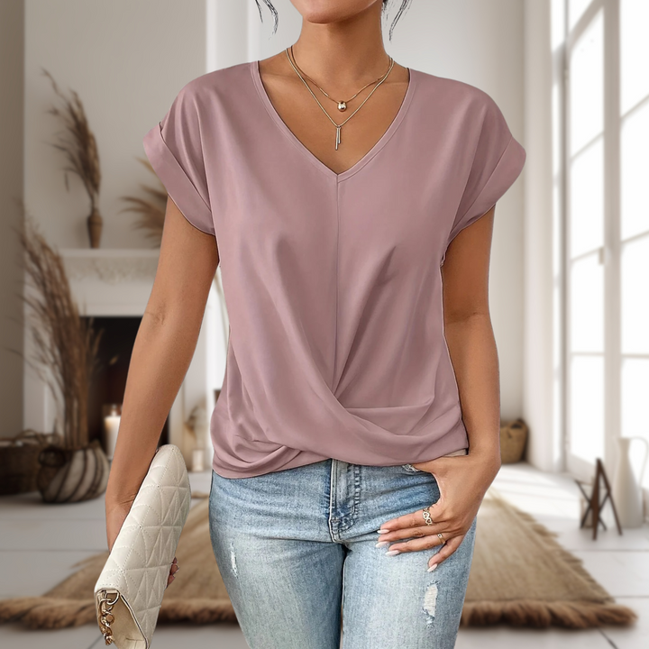 Damebluse | V-hals Twist Front