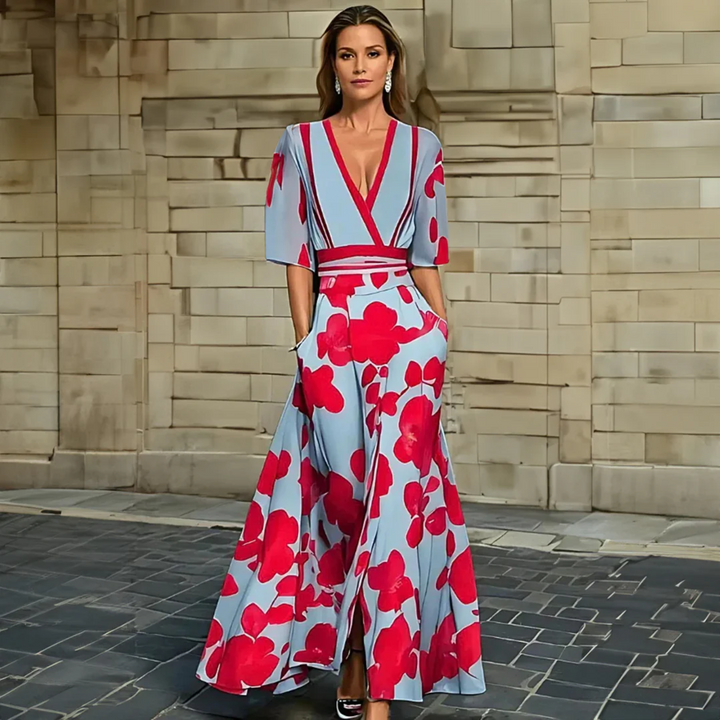Kjole for kvinner | Blomstrete Wrap Maxi Lengde