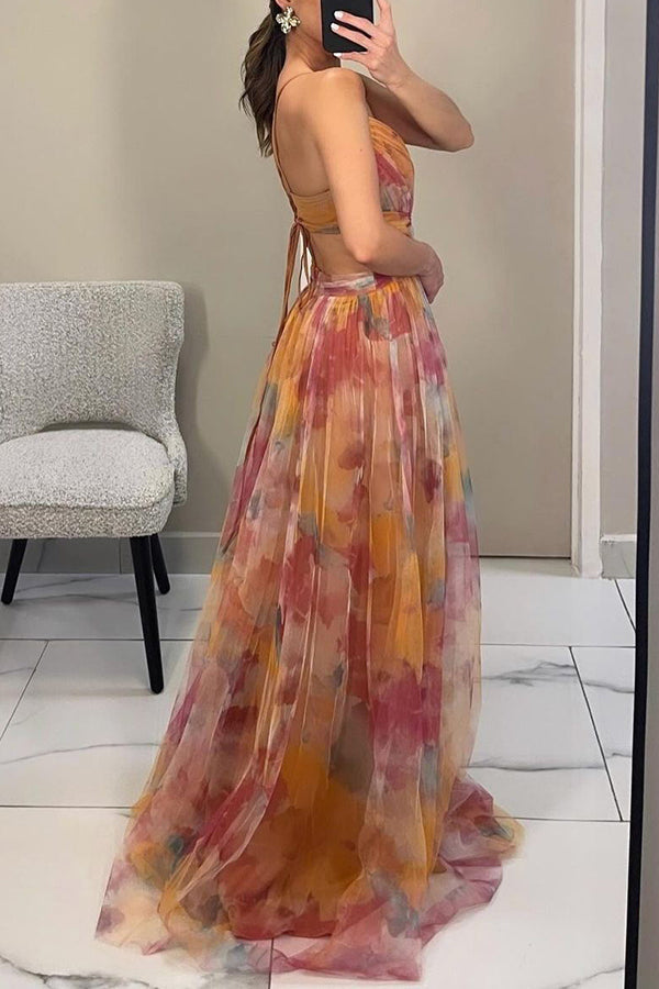 Kjole for kvinner | V-hals Fitted Bodice Maxi