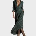 Kjole for Damer | Maxi Rutete Knapper Front