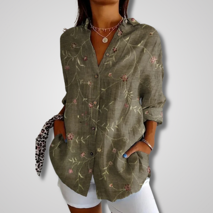 Damebluse | Vintage Knappe-Ned