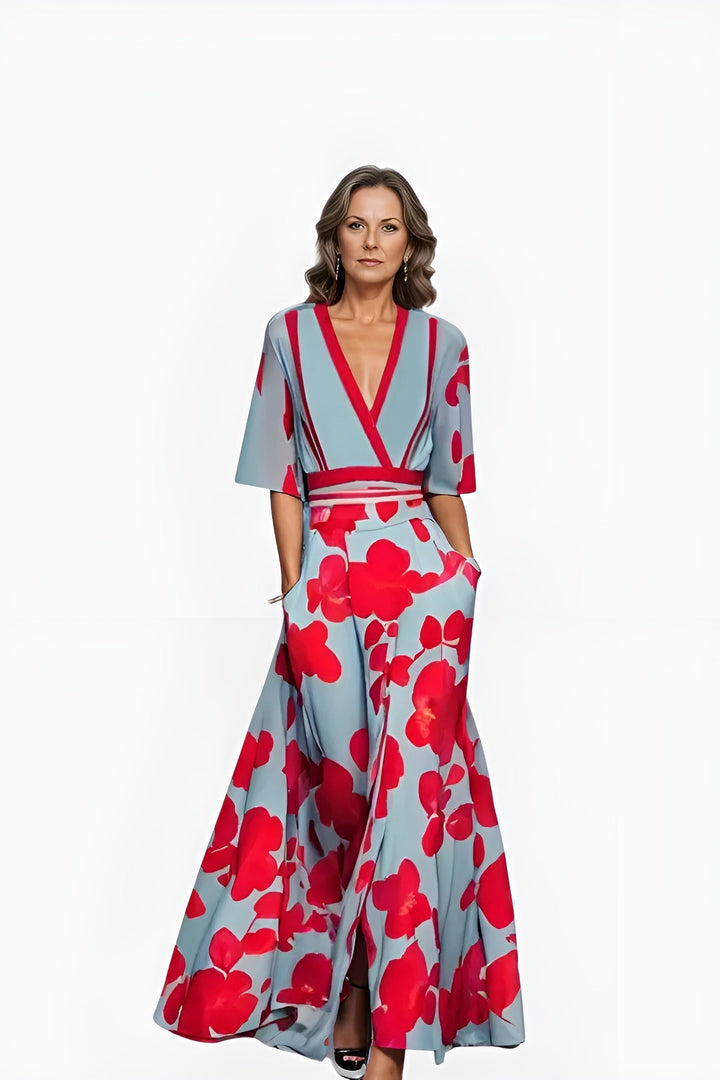 Kjole for kvinner | Blomstrete Wrap Maxi Lengde