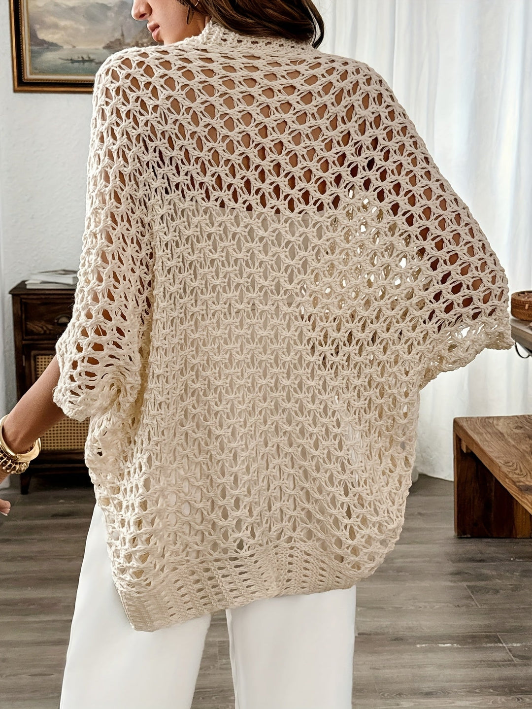 Kvinne Cardigan | Åpen Strikk Drapert