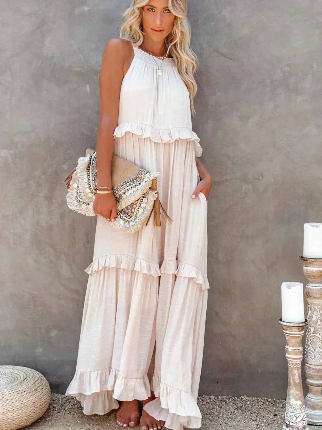Kjole for kvinner | Lagdelt design maxi