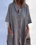 Kjolebluse for kvinner | Knapp foran med lommedesign