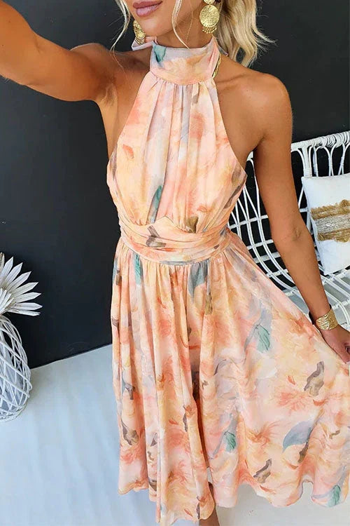 Kvinnens Blomster Maxi Sommerkjole | Halter