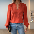 Kvinnebluse | Langermet Blonde Detalj