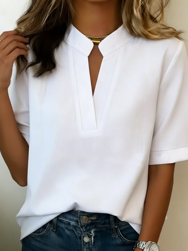 Damebluse | V-Hals Kortermet