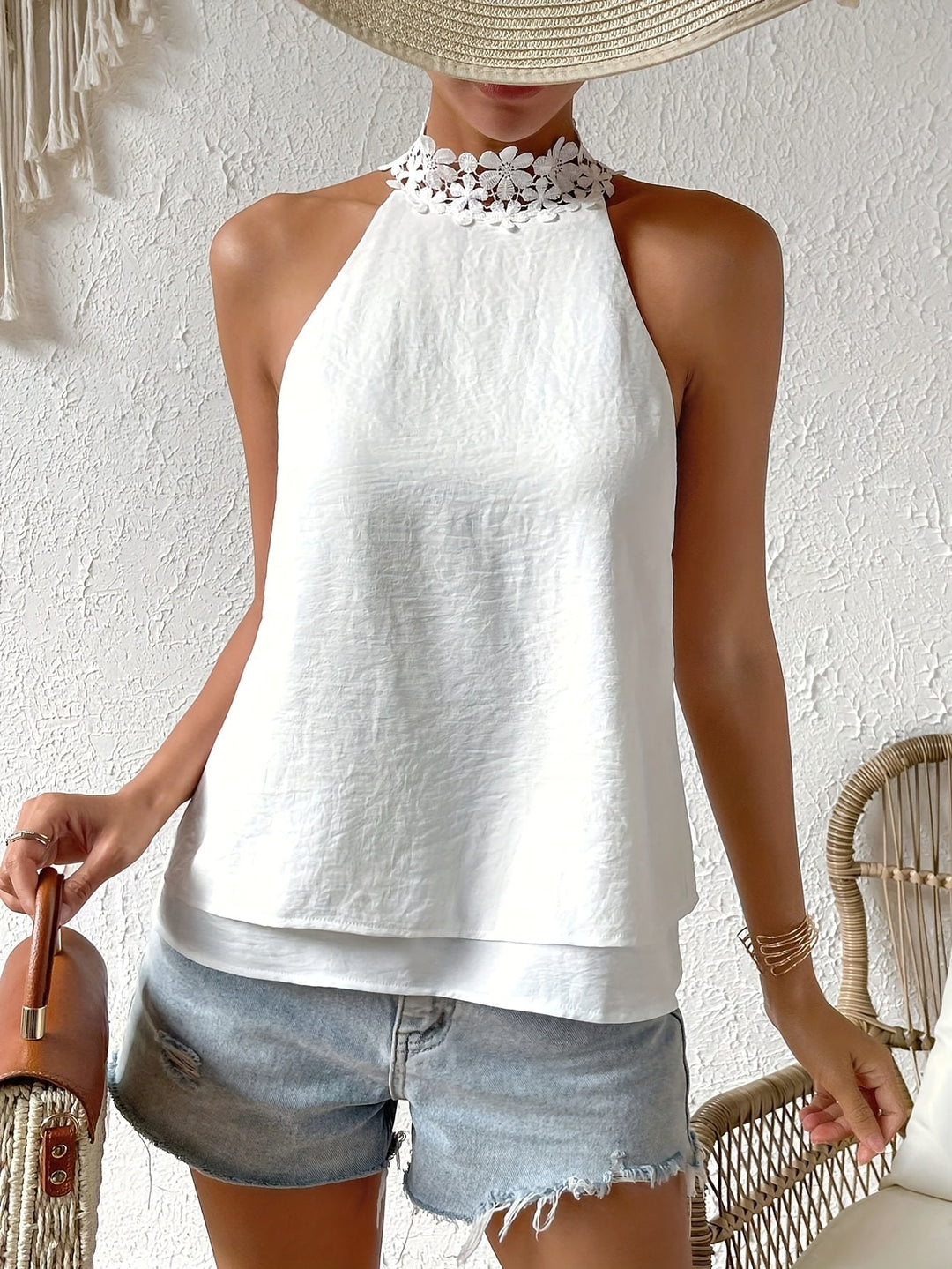 Dame Ute Top | Halter Blomster