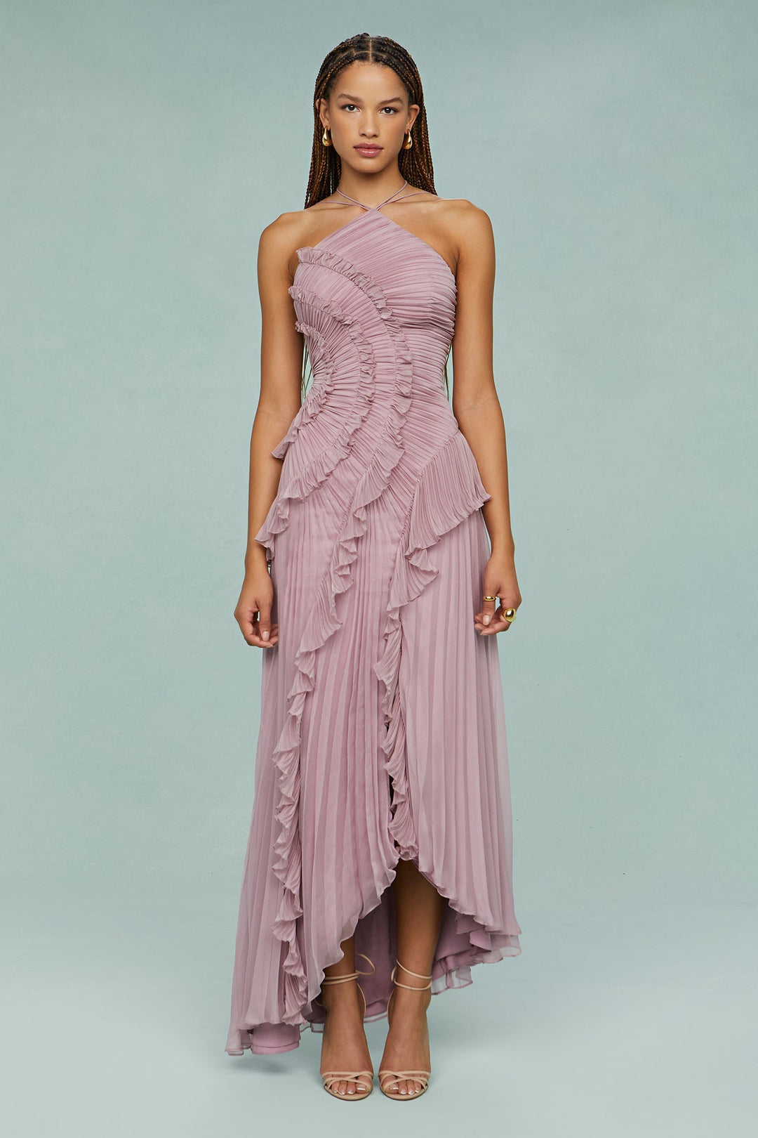 Kjole for kvinner | Halterneck Plisserte Maxi
