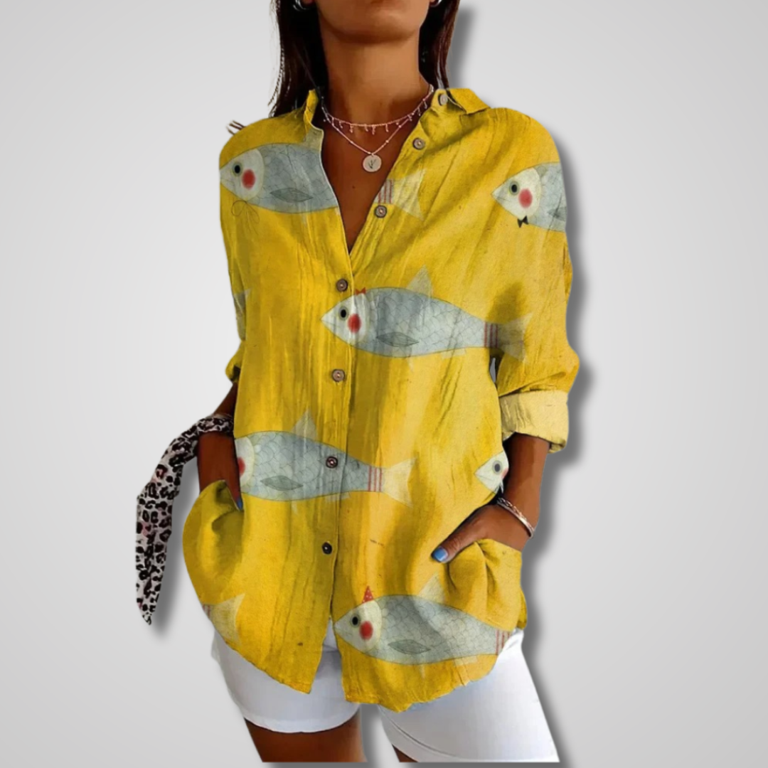 Damebluse | Vintage Knappe-Ned