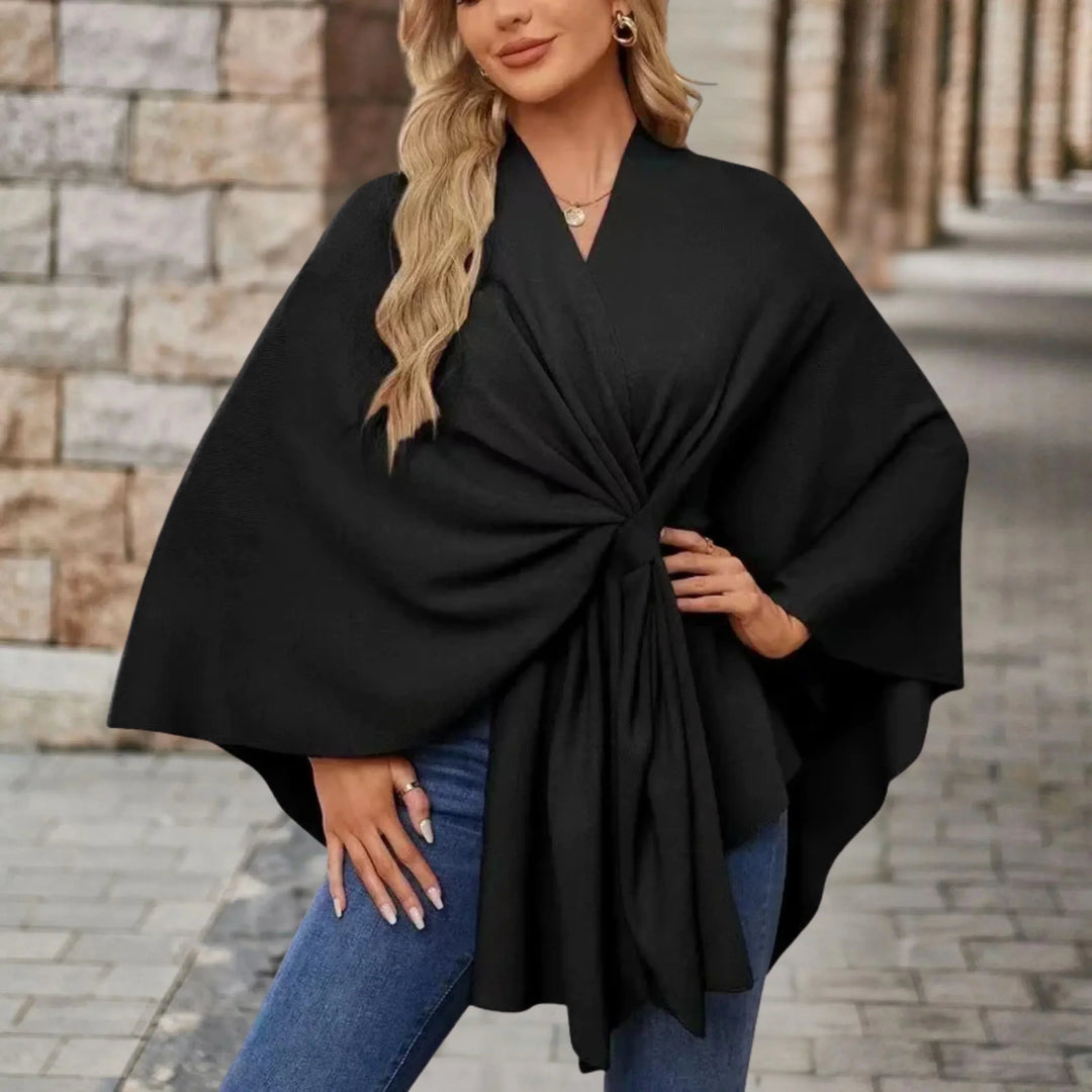 Dameponcho | Drapert Wrap-stil